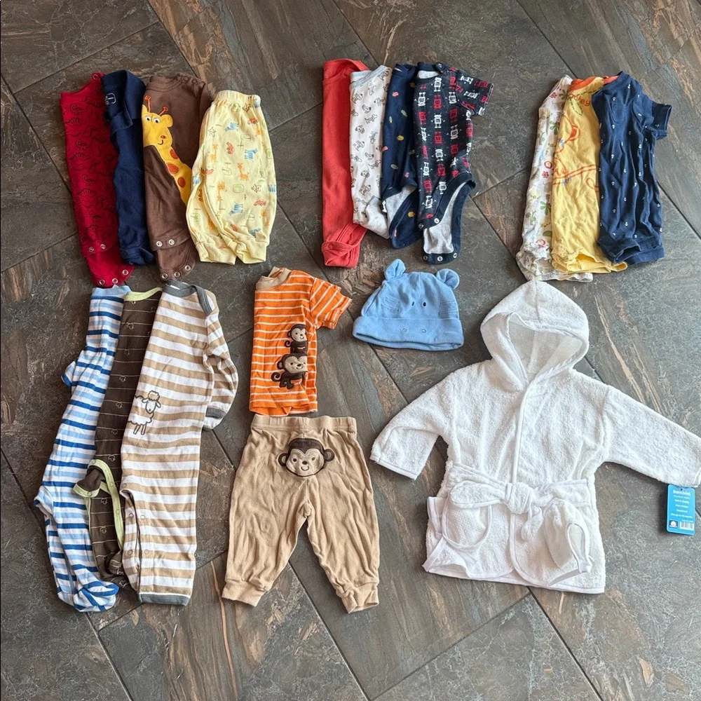 21 piece 3-6 month boys mixed clothing lot- bright multi-color sets - Picture 2 of 14
